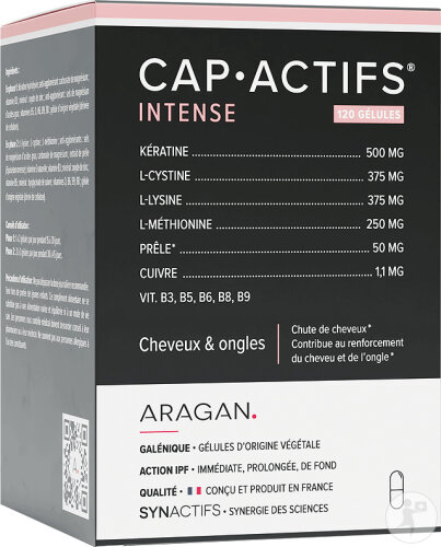 Aragan Synactifs Capactifs Intense Cheveux Et Ongles Kératine 120 Gélules
