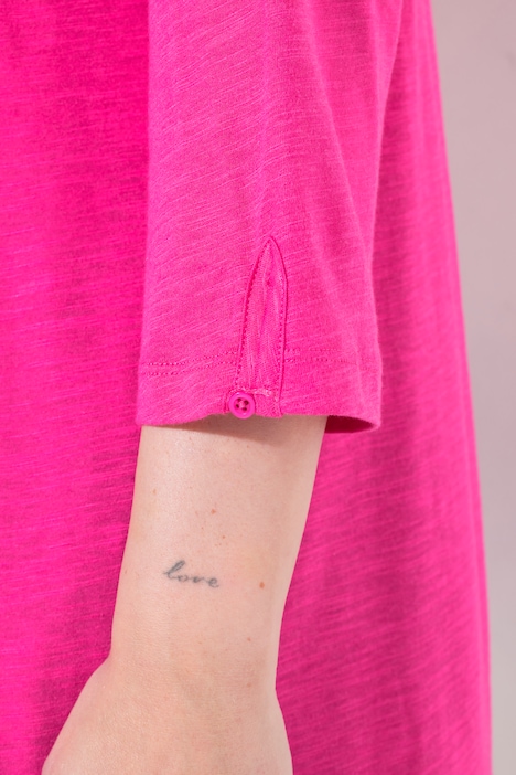 Blusenshirt, Straight Fit, Ausschnitt mit Chiffon