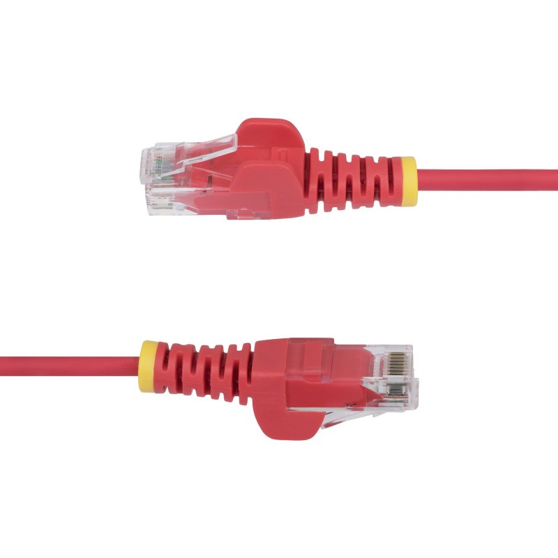 StarTech.com Câble Ethernet CAT6 Rouge Fin de 1,5m, Sans Accroc, 100W PoE, UTP, LSZH, Fil de Cuivre Pur 28AWG, Cordon Patch Réseau RJ45 avec Serre-Câble, Contrôlé Fluke