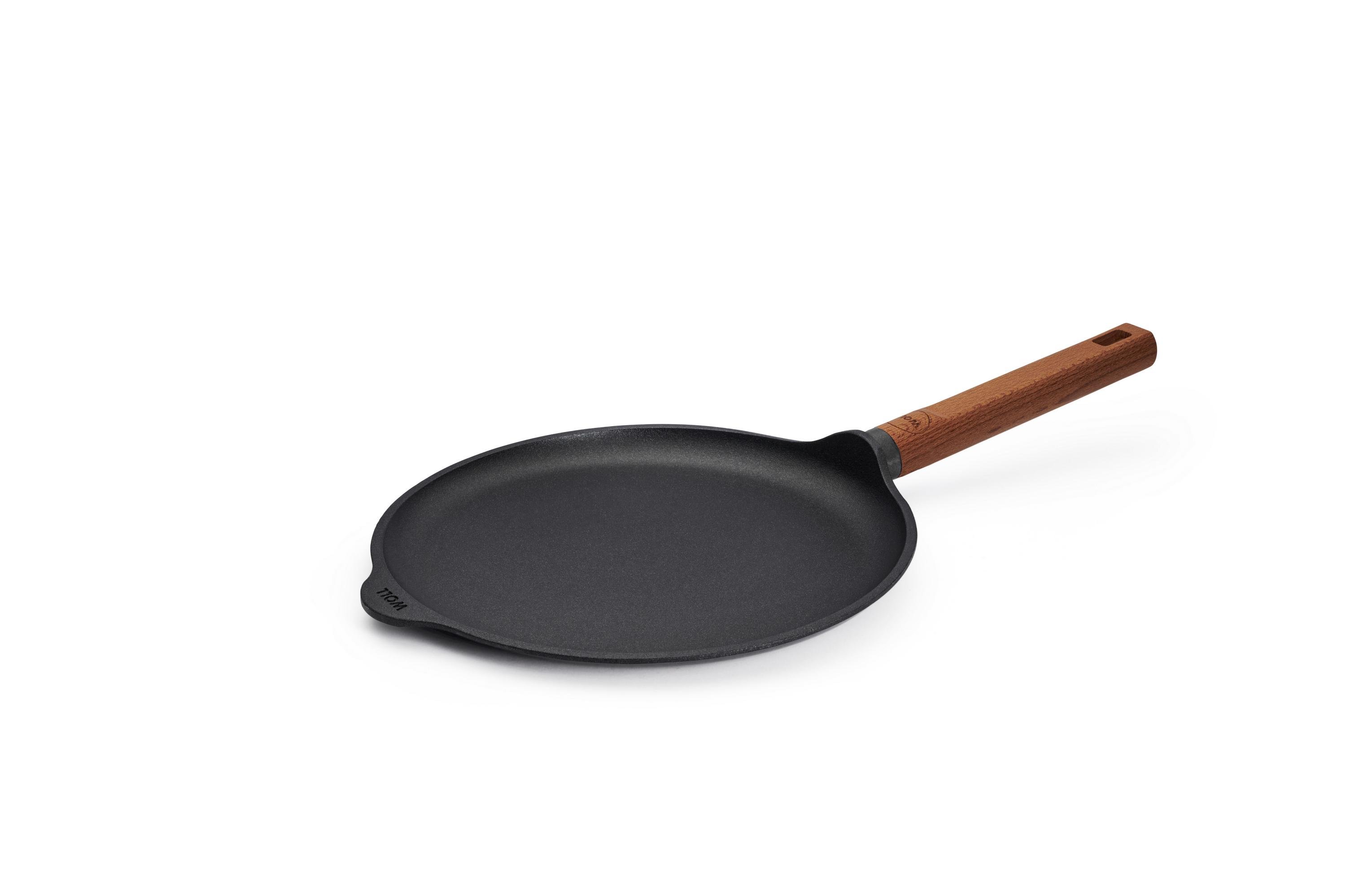 Eco Logic QXR Guss-Crêpepfanne - Griffart: Fester Holzstiel