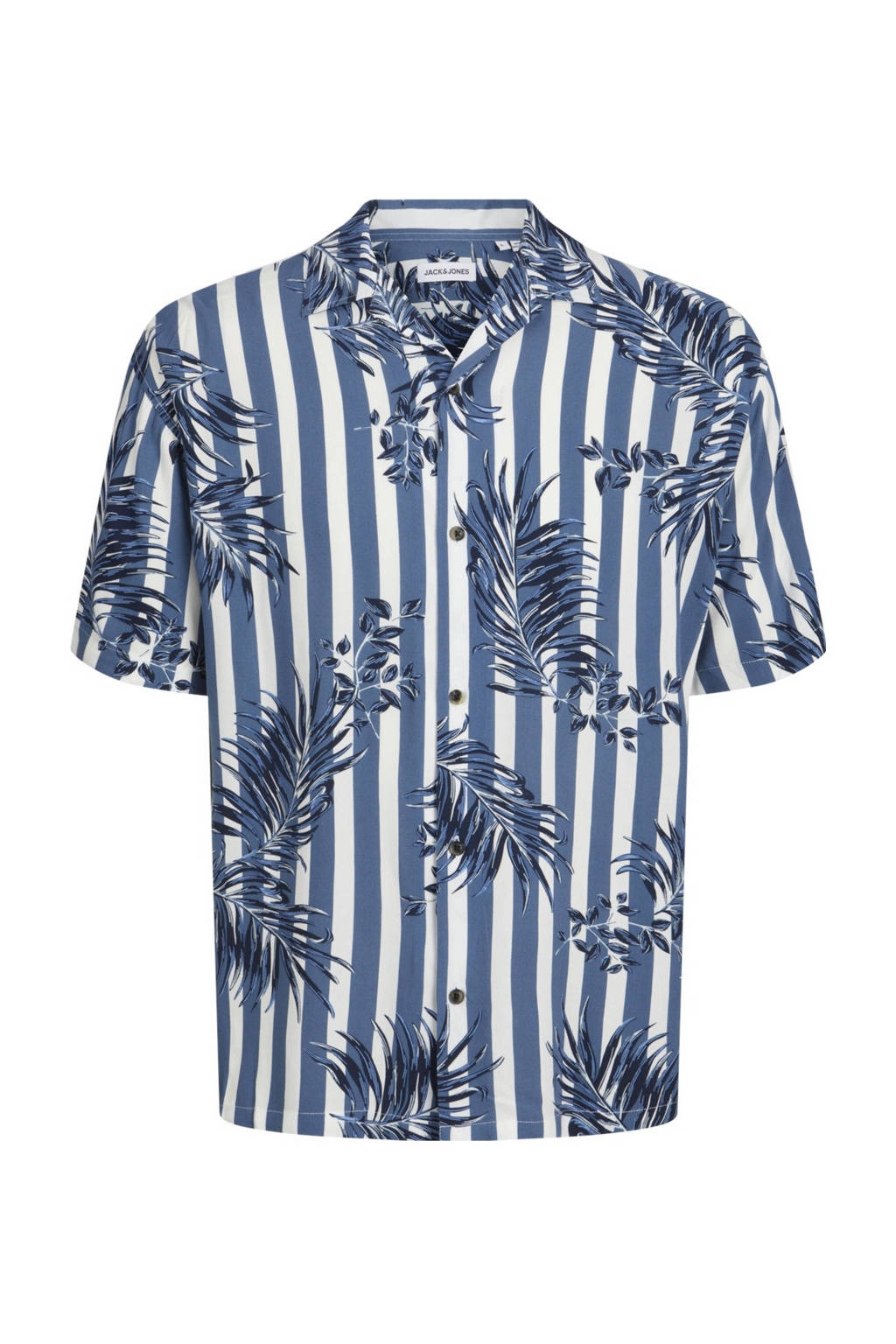 JACK & JONES overhemd JJJEFF RESORT met all over print blauw/wit