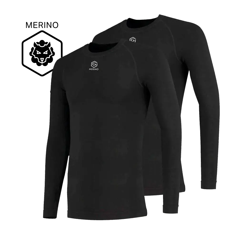 FUTURUM 4 SEASONS Warm Merino Thermoshirt Lange Mouwen 2-Pack Heren
