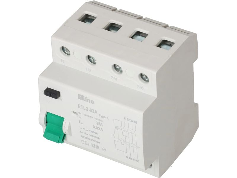 Max Hauri Build FI Schalter 3P N 25 A FI-Schutzschalter