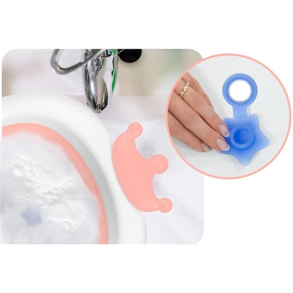 Babybadekar med pute RK-280 hvit/rosa