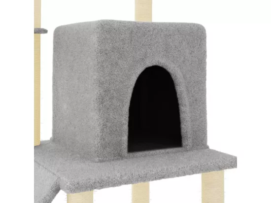 Arbre à chat avec griffoirs en sisal Gris clair 96,5 cm