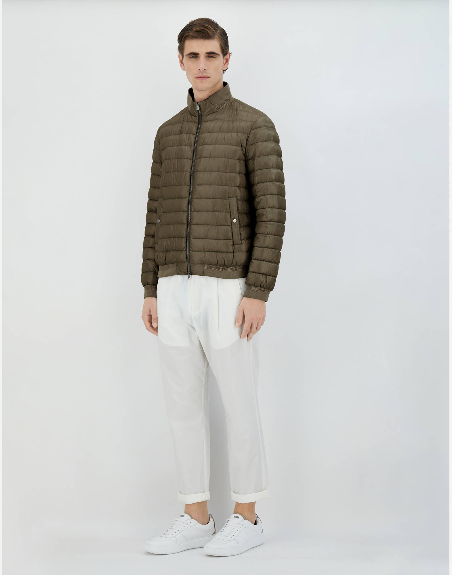 Herno| Herren Bomber-Steppjacke mit Daunen