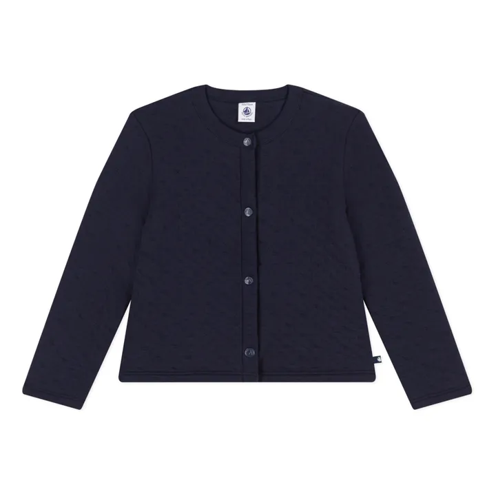 Petit Bateau Cardigan en Tubique Matelassé | Bleu marine