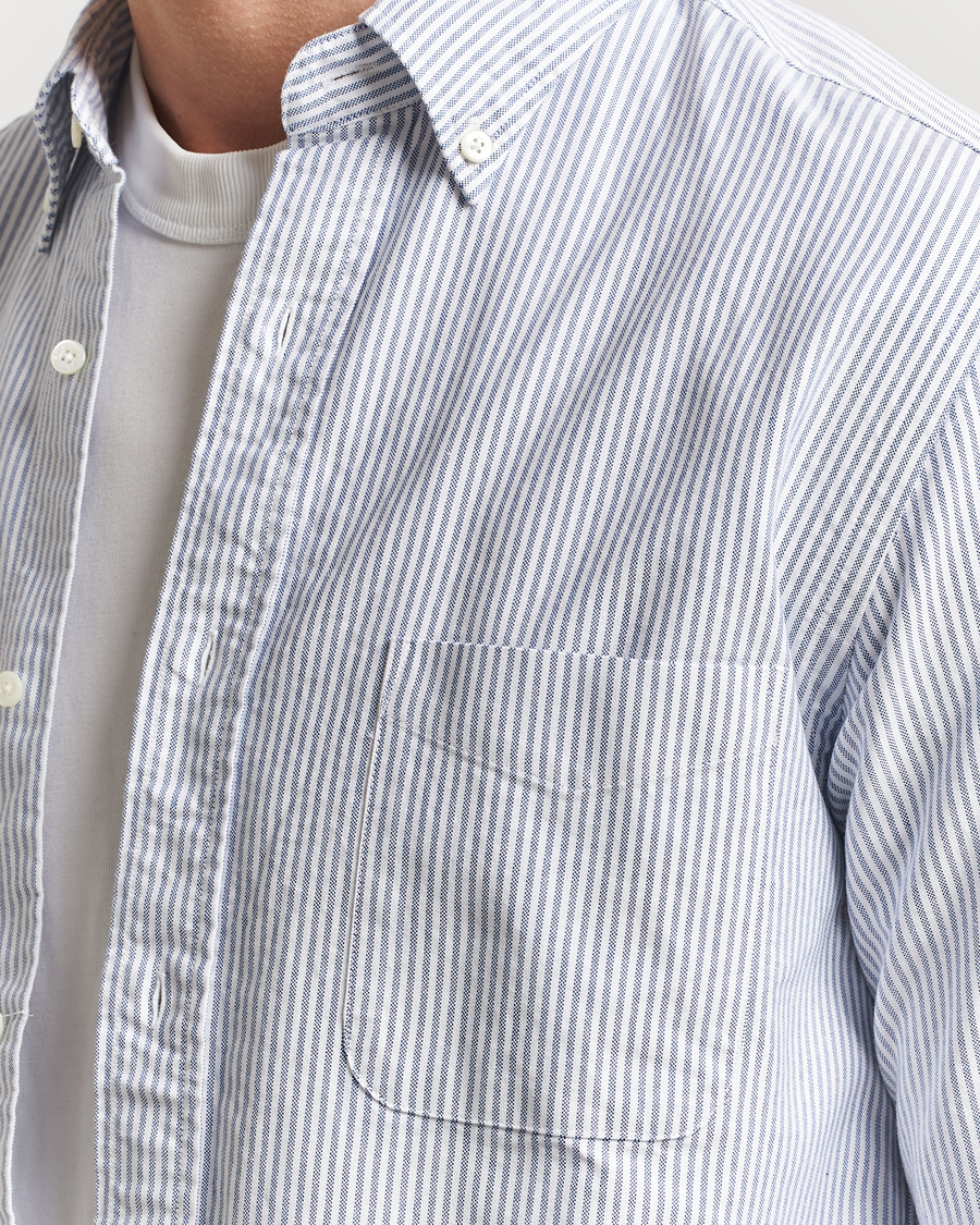BEAMS PLUS Oxford Button Down Shirt Blue Stripe