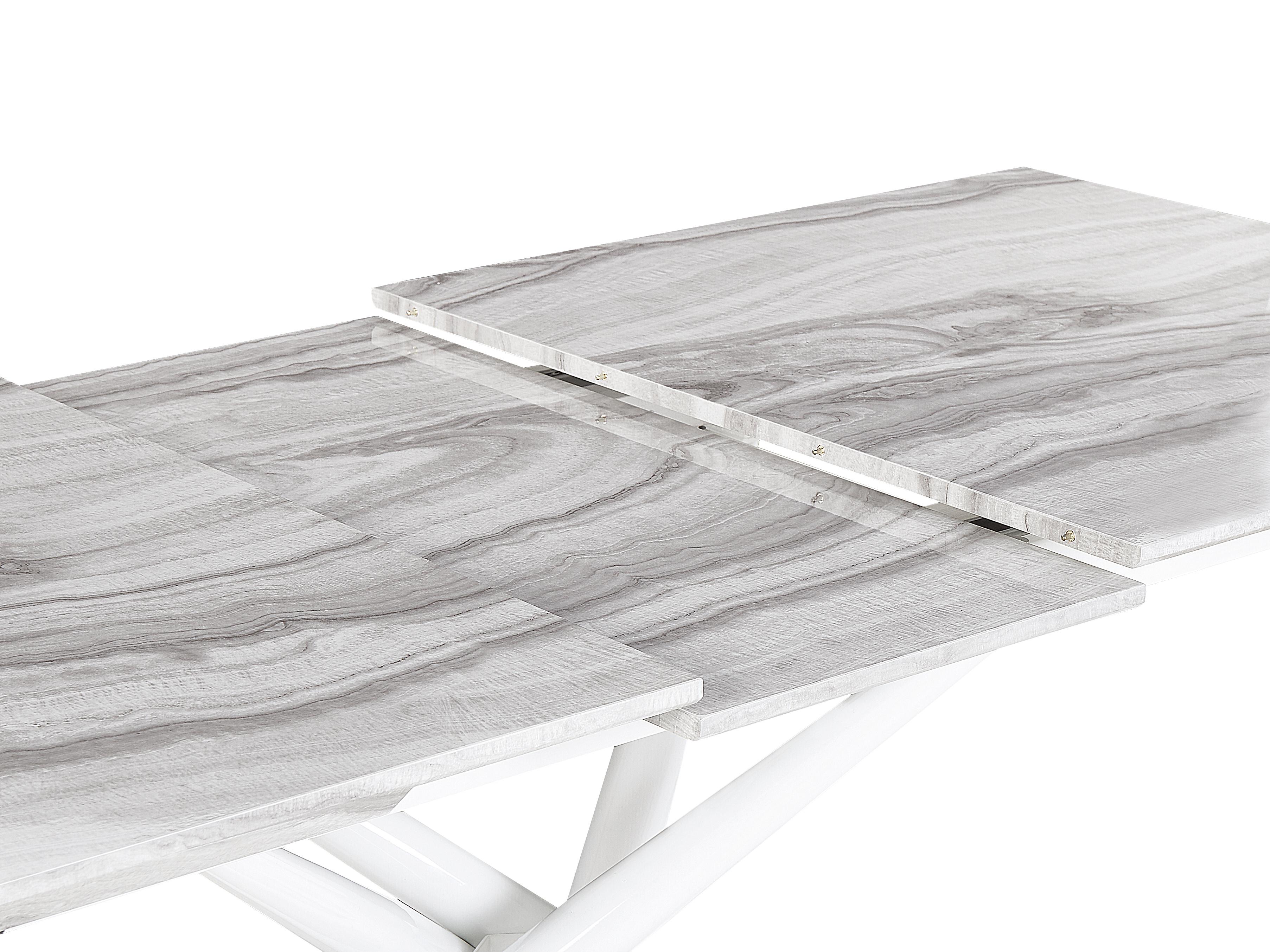 Eettafel uitschuifbaar MOIRA Wit 90 cm 160/200 cm