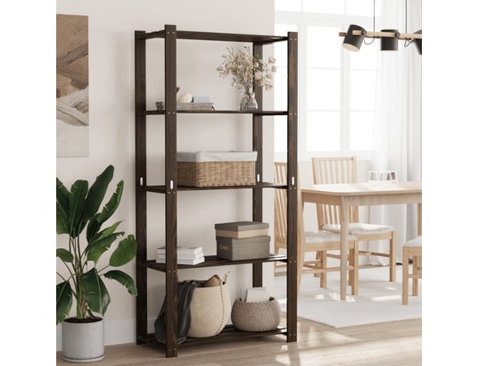 VIDAXL - Etagère Support de rangement à 5 niveaux noir 80x38x170 cm bois pin