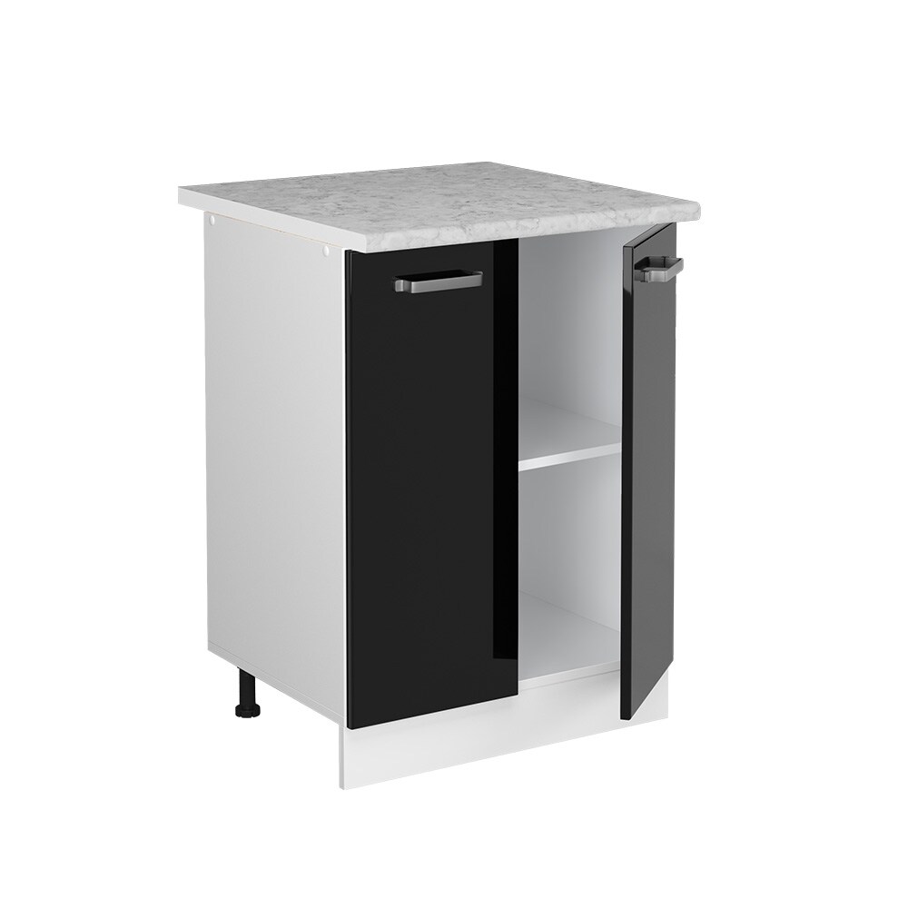 Vicco Unterschrank Küchenschrank R-Line Solid Weiß Schwarz 60 cm modern Arbeitsplatte