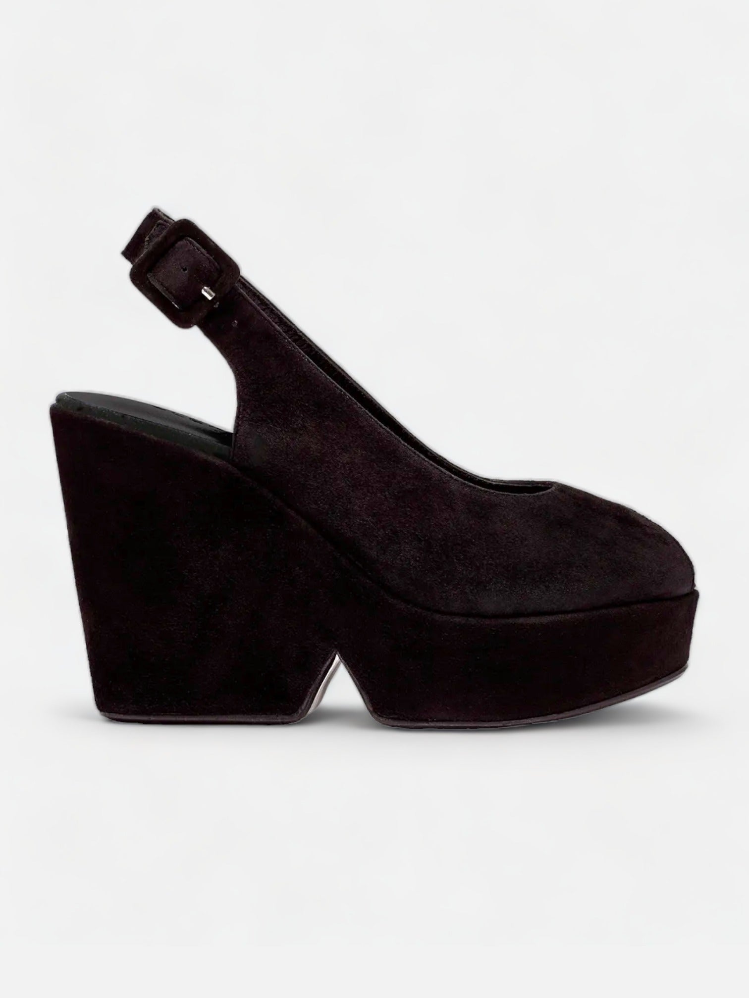 WEDGES - DYLAN wedges, suede goatskin black