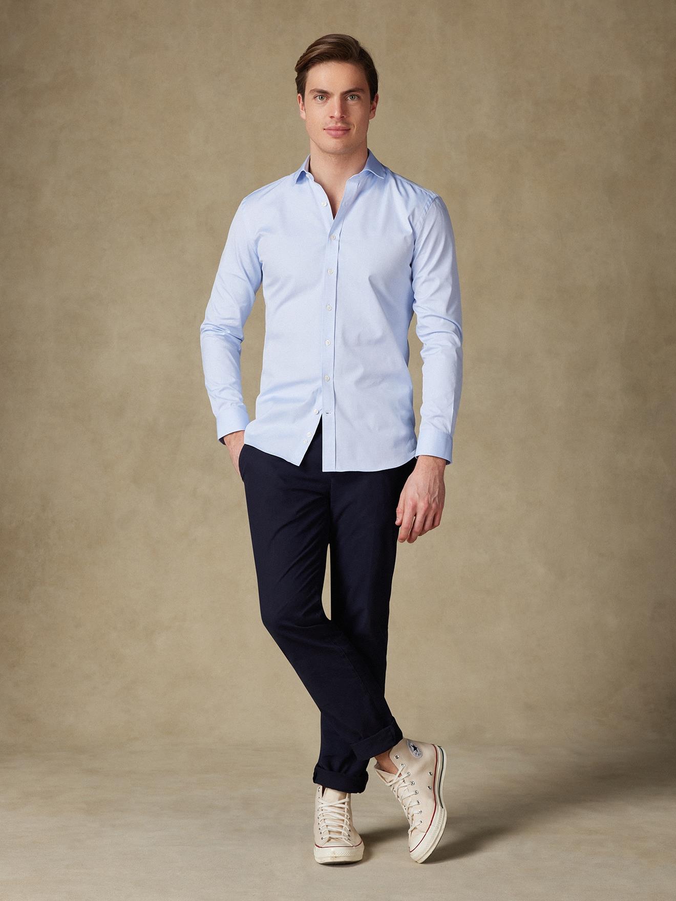 Chemise en pin point ciel