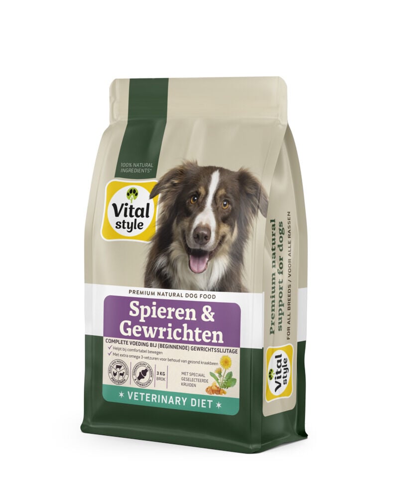 VITALstyle Spieren & Gewrichten - Hondenvoer - 3 Kilogram - kip, rund, varken, lam