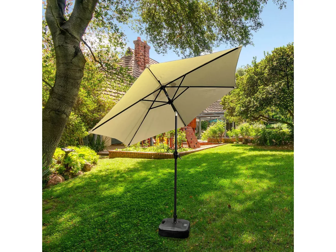 Parasol de jardin ORIENT avec inclinaison réglable en beige, Poids 4,5 kg Dimensions L270 x l270 x H235 cm