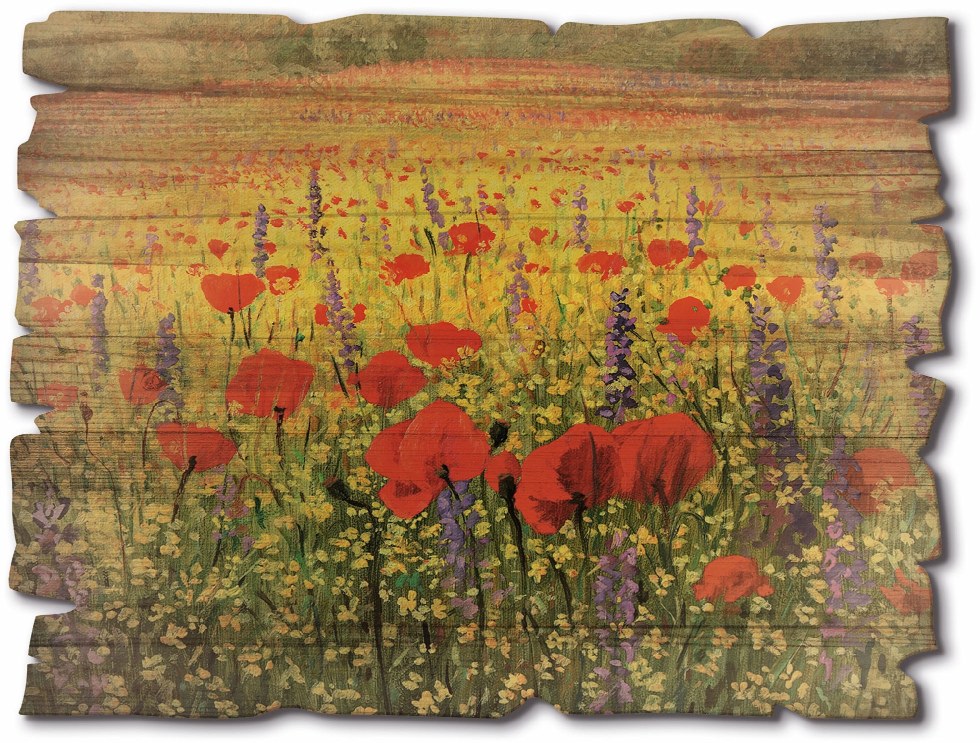 Artland Holzbild »Mohnblumenfeld« Felder 1 Stk. tlg.