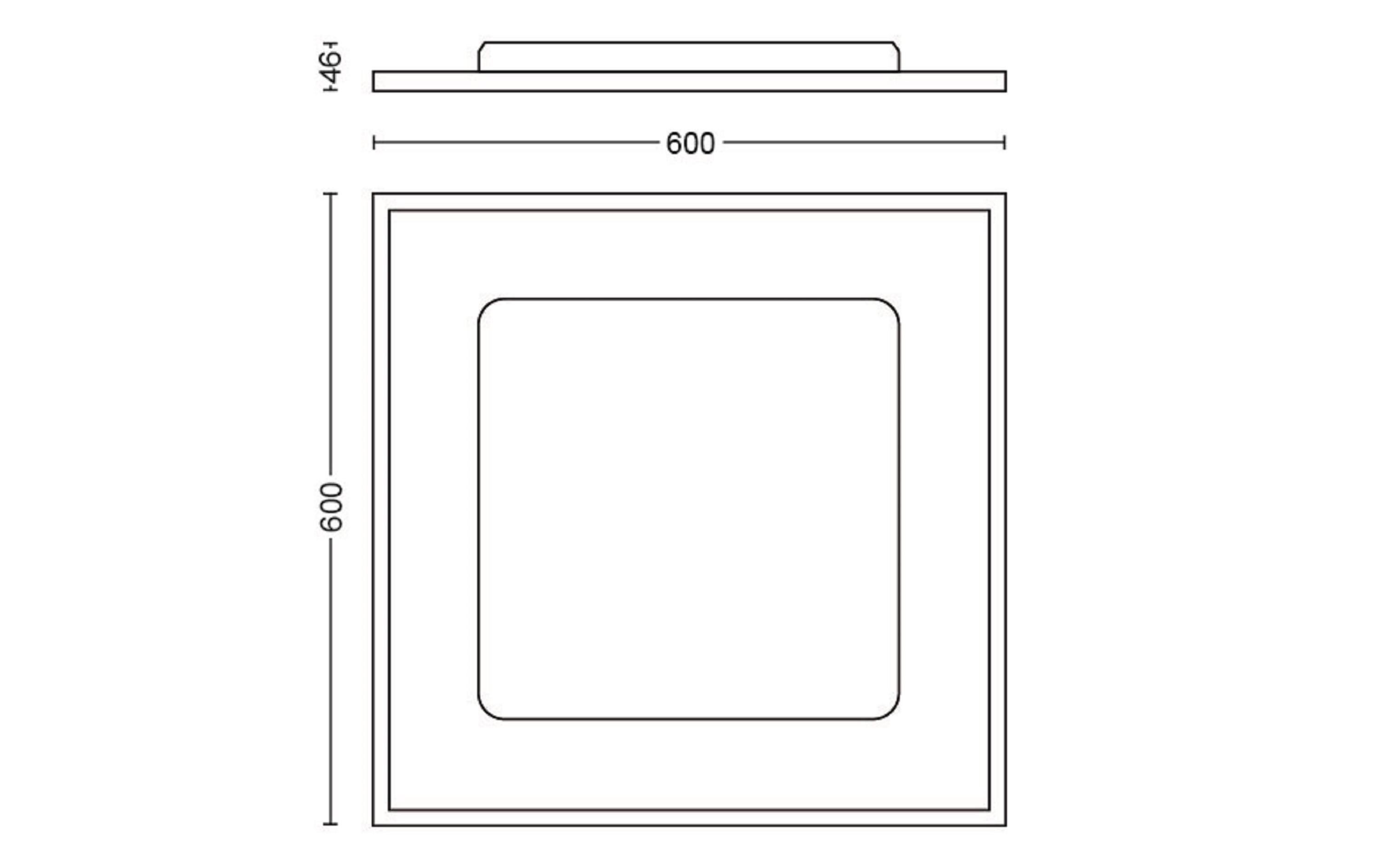 White Ambiance Aurelle Panelleuchte 60 x 60 Weiss + Dimmer<br>Flaches Hue Panel