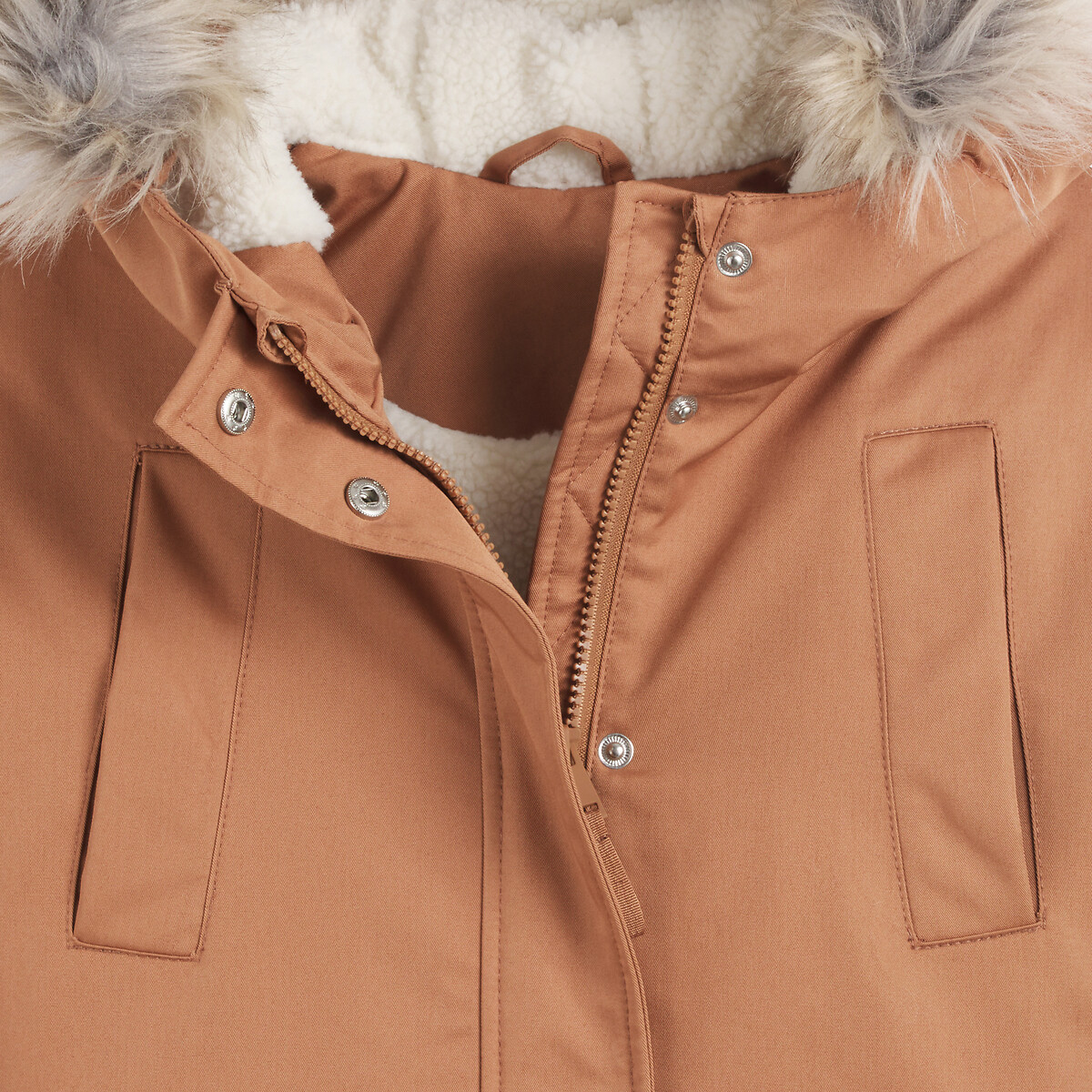 COLEÇÕES LA REDOUTE<br>Parka com capuz e forro de sherpa