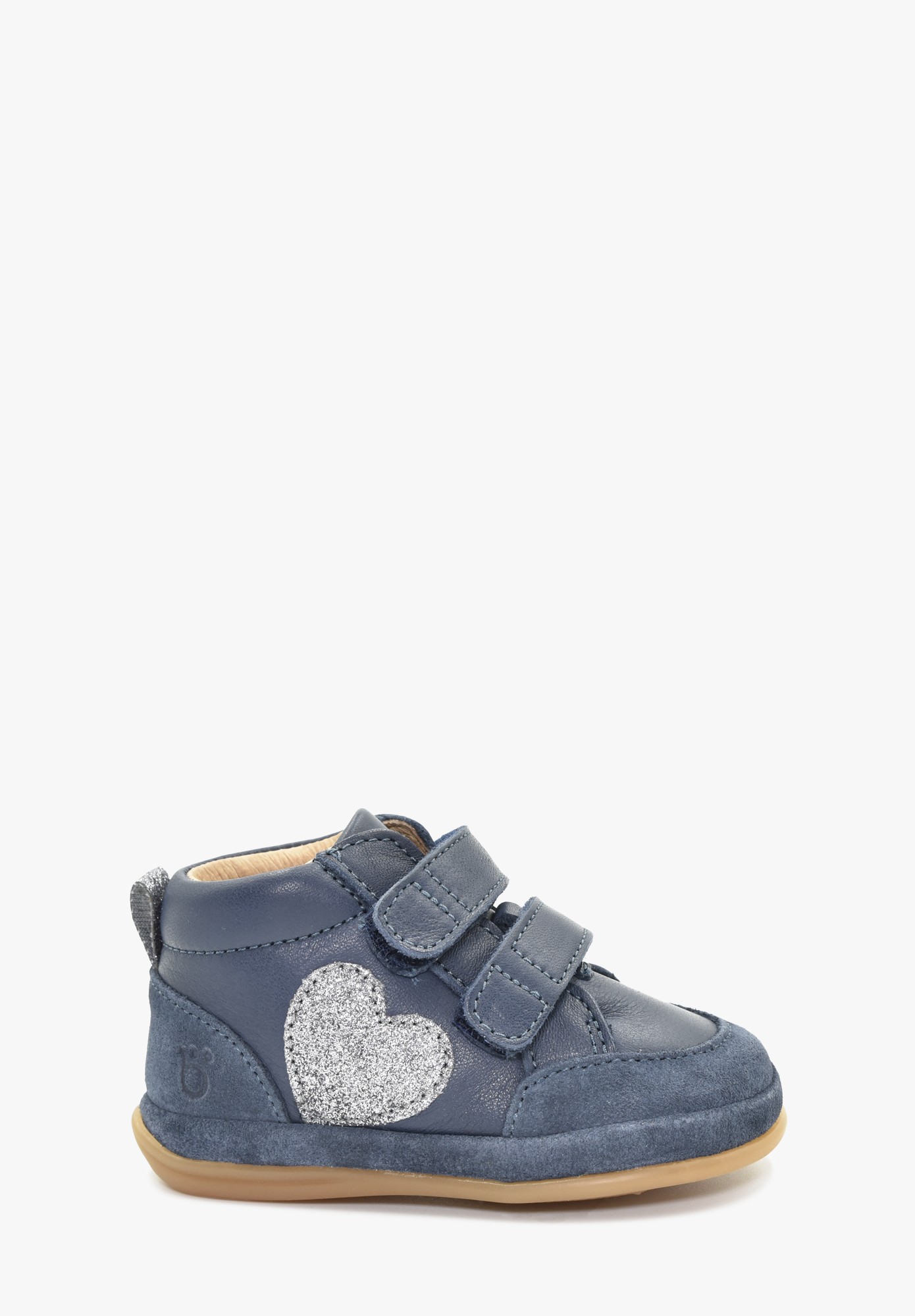 Aubépine cœur   erste Schritte Marineblau Blau Glitter