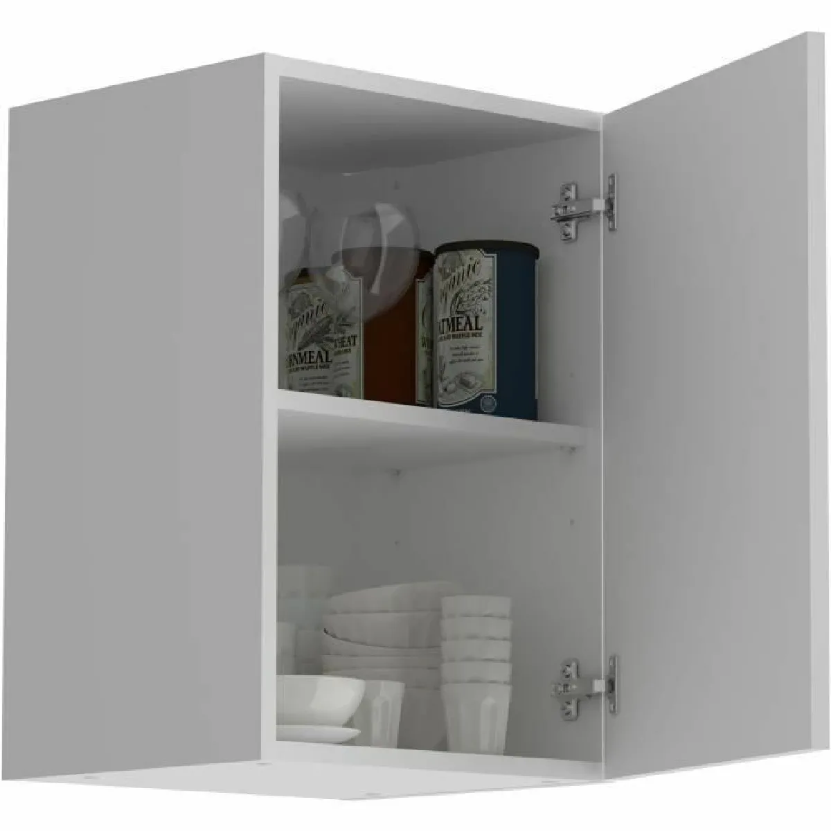 TBS OSLO Meuble haut 1 porte - Blanc mat