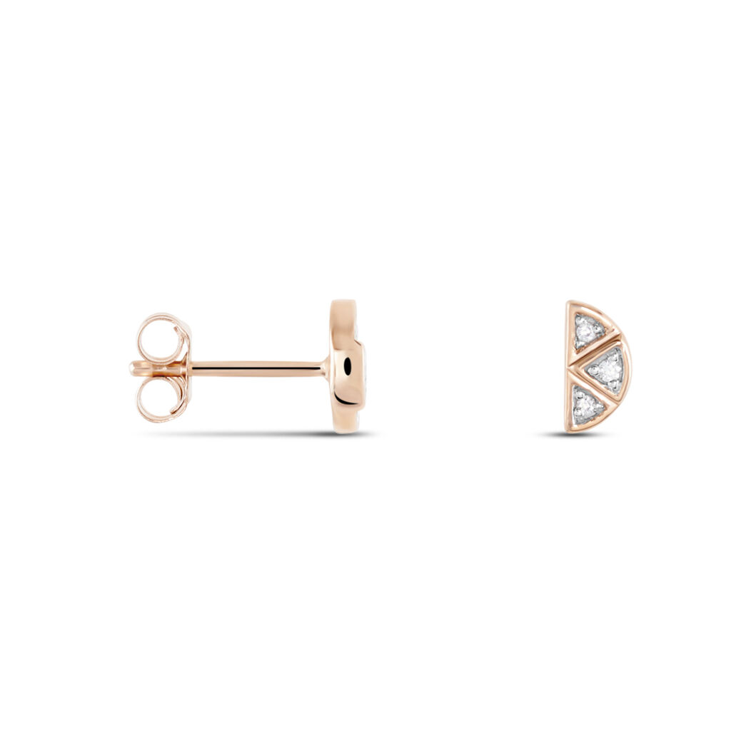 Boucles D'oreilles Puces Argent Rose Donella Oxyde De Zirconium