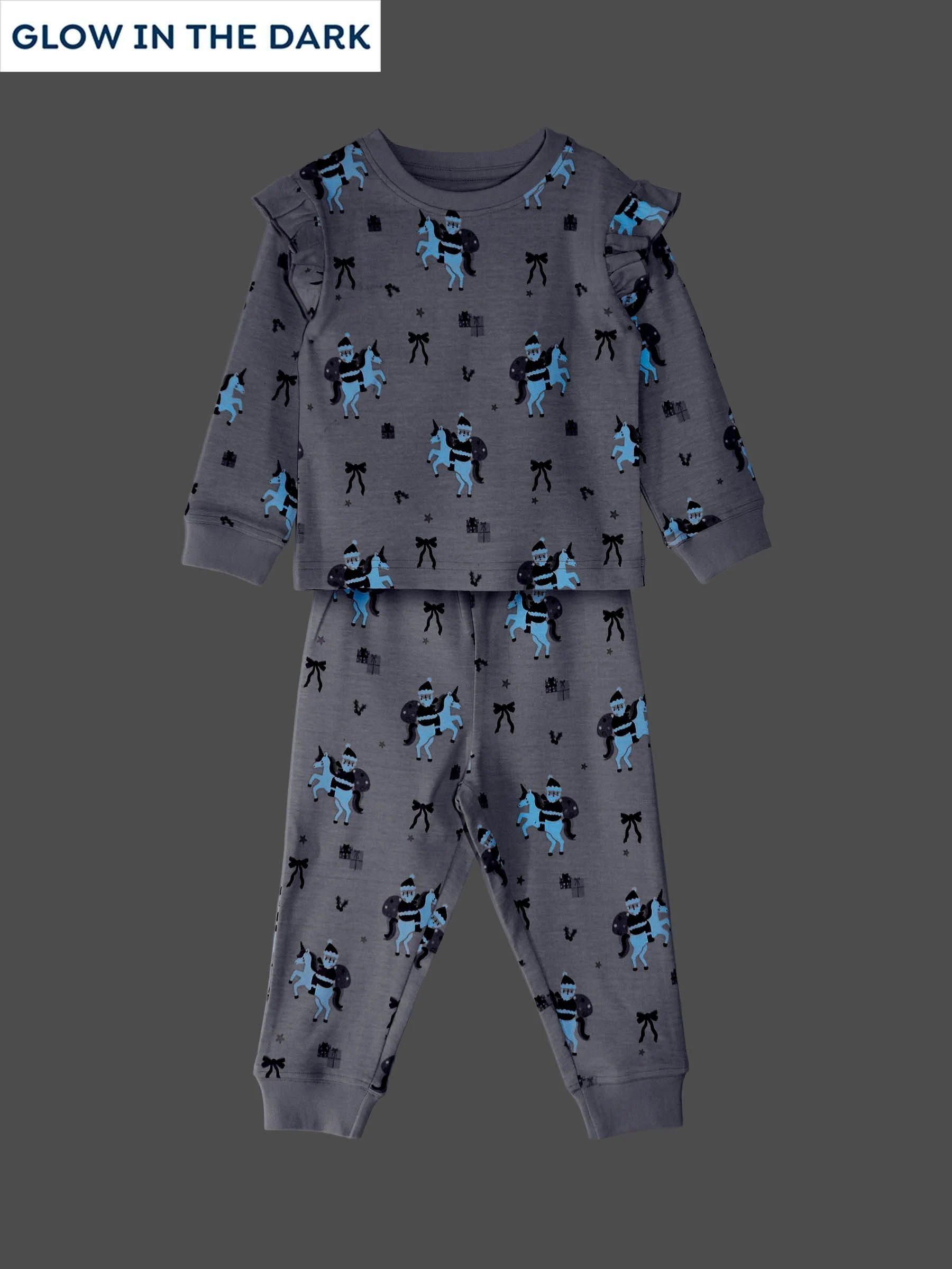 Roze met kersteenhoorn - JoJo Maman Bébé Print Glow In The Dark Jersey Pyjamas