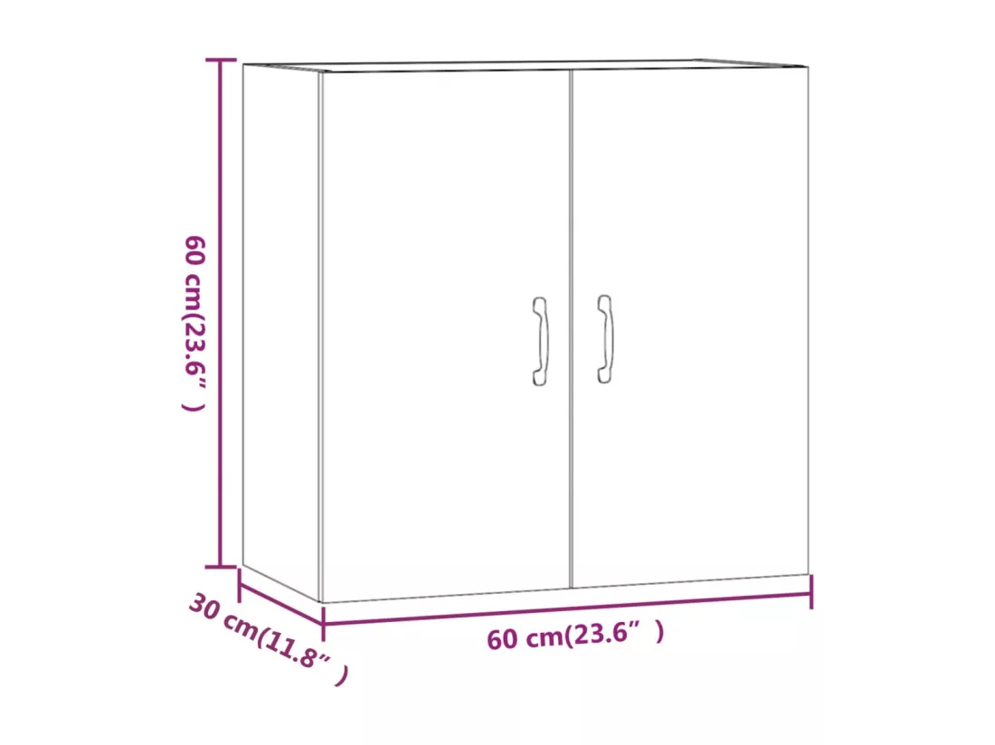 Armoire murale Noir 60x31x60 cm Bois d'ingénierie