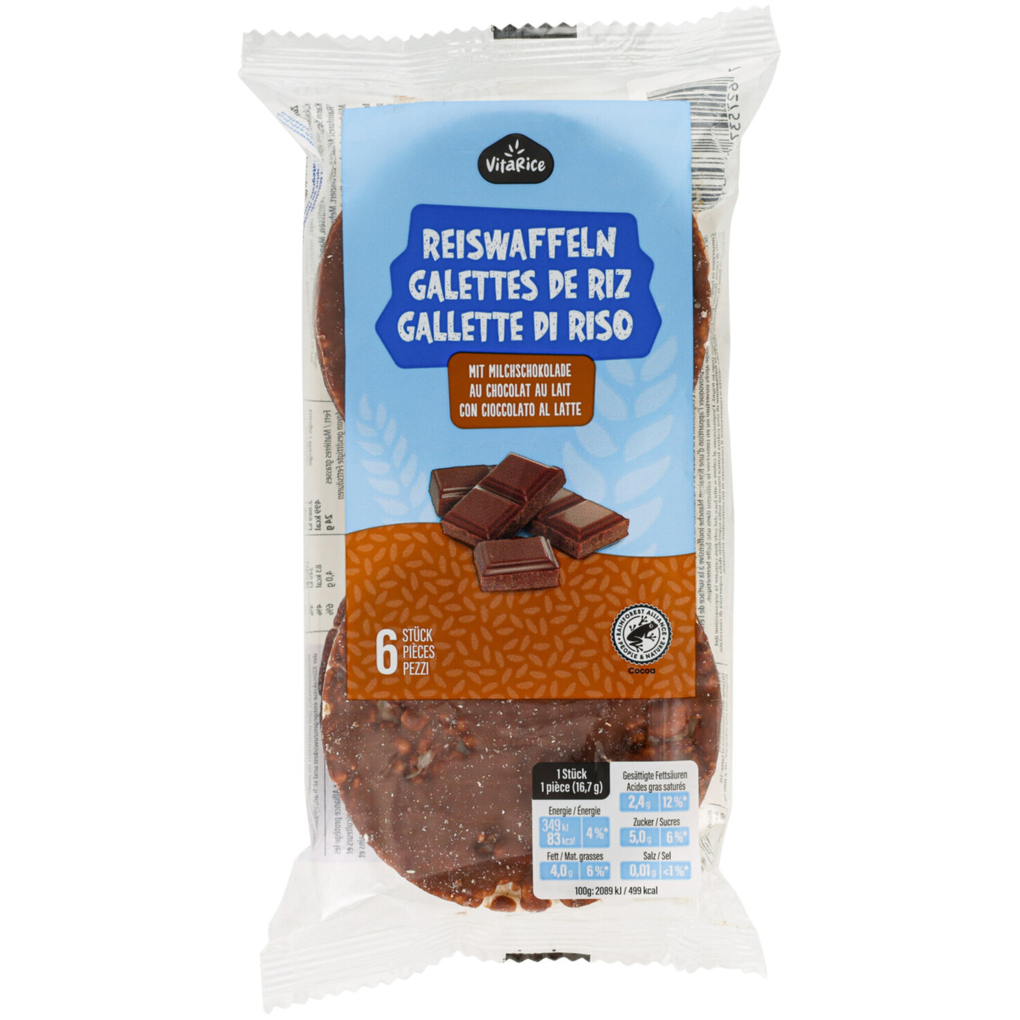 VitaRice Reiswaffeln Milchschokoade
