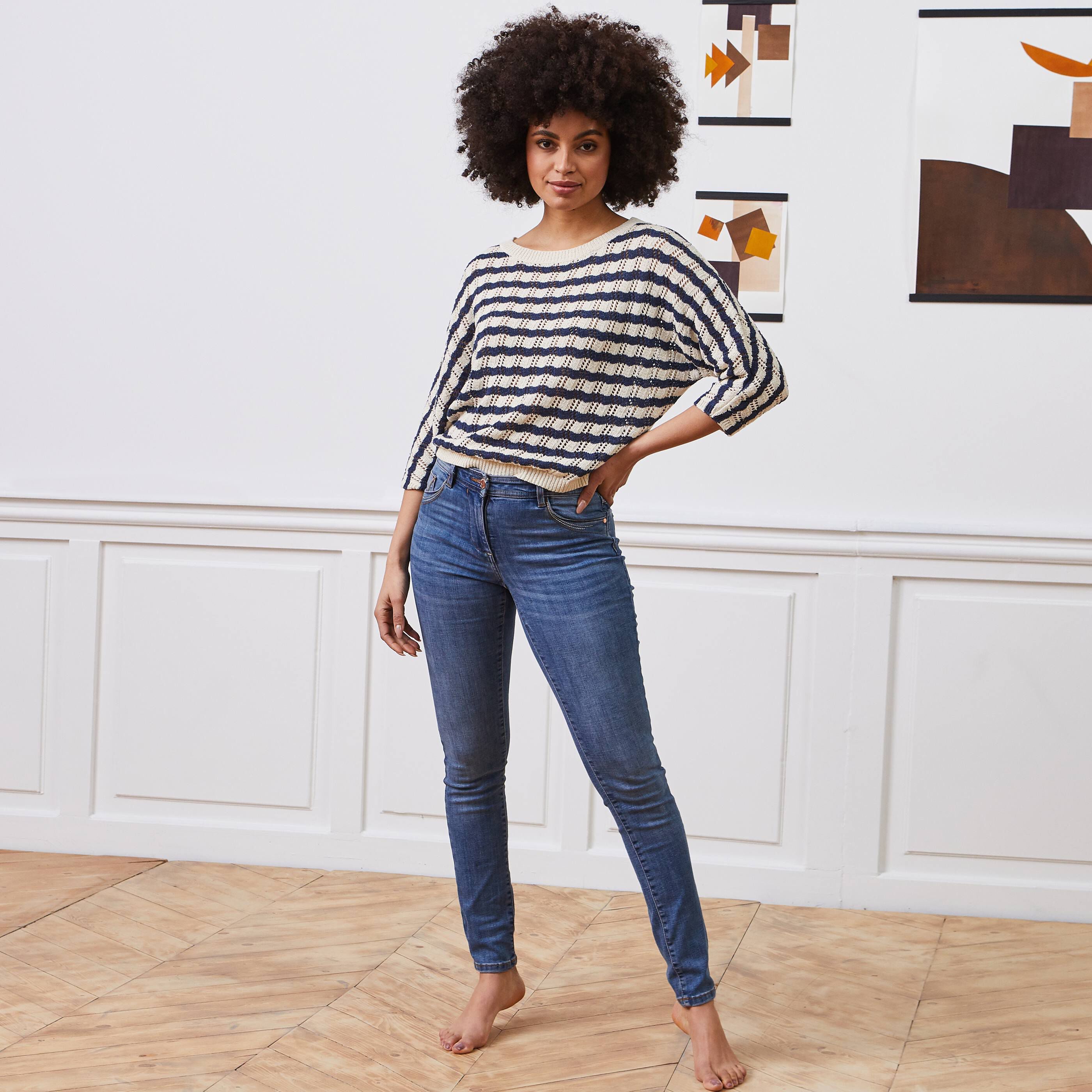Jean slim LONDON femme - STONE