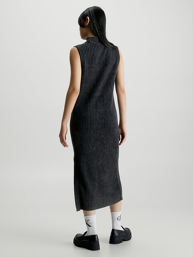 Vestido maxi em malha de algodão lavada