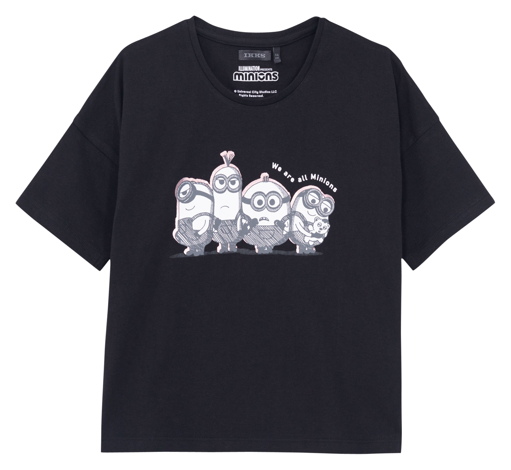 Tee-shirt en coton sérigraphié MINIONS | Noir