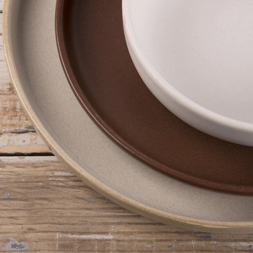Assiette creuse Uno crème 22 cm (lot de 6) Table passion
