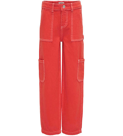 Kids Only Hosen - KogWillje - Flame Scarlet/White Stiche