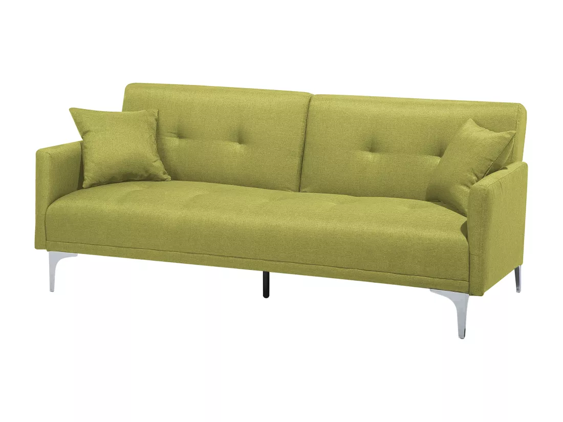 Canapé convertible 3 places en tissu vert LUCAN