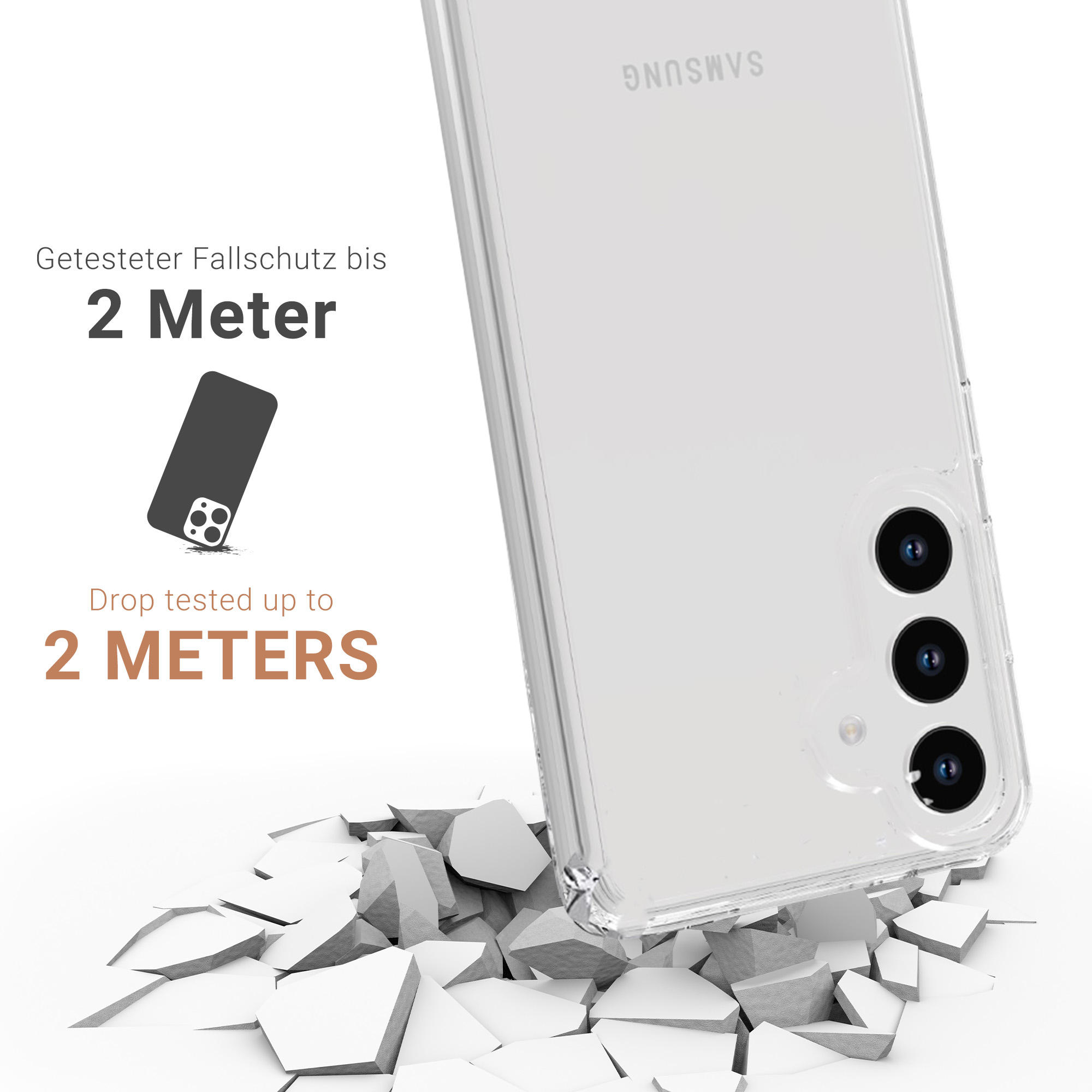 Samsung Galaxy S24 Hybrid Hülle TPU Bumper   Acryl Rückseite Pankow (11048) - Transparent