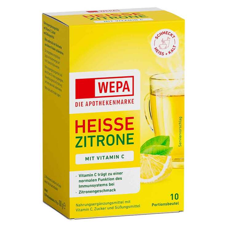 Wepa heiße Zitrone + Vitamin C Pulver, 10X10 g