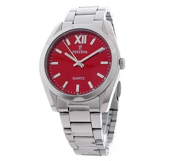 Festina Unisex Festina Silver Red Face Watch