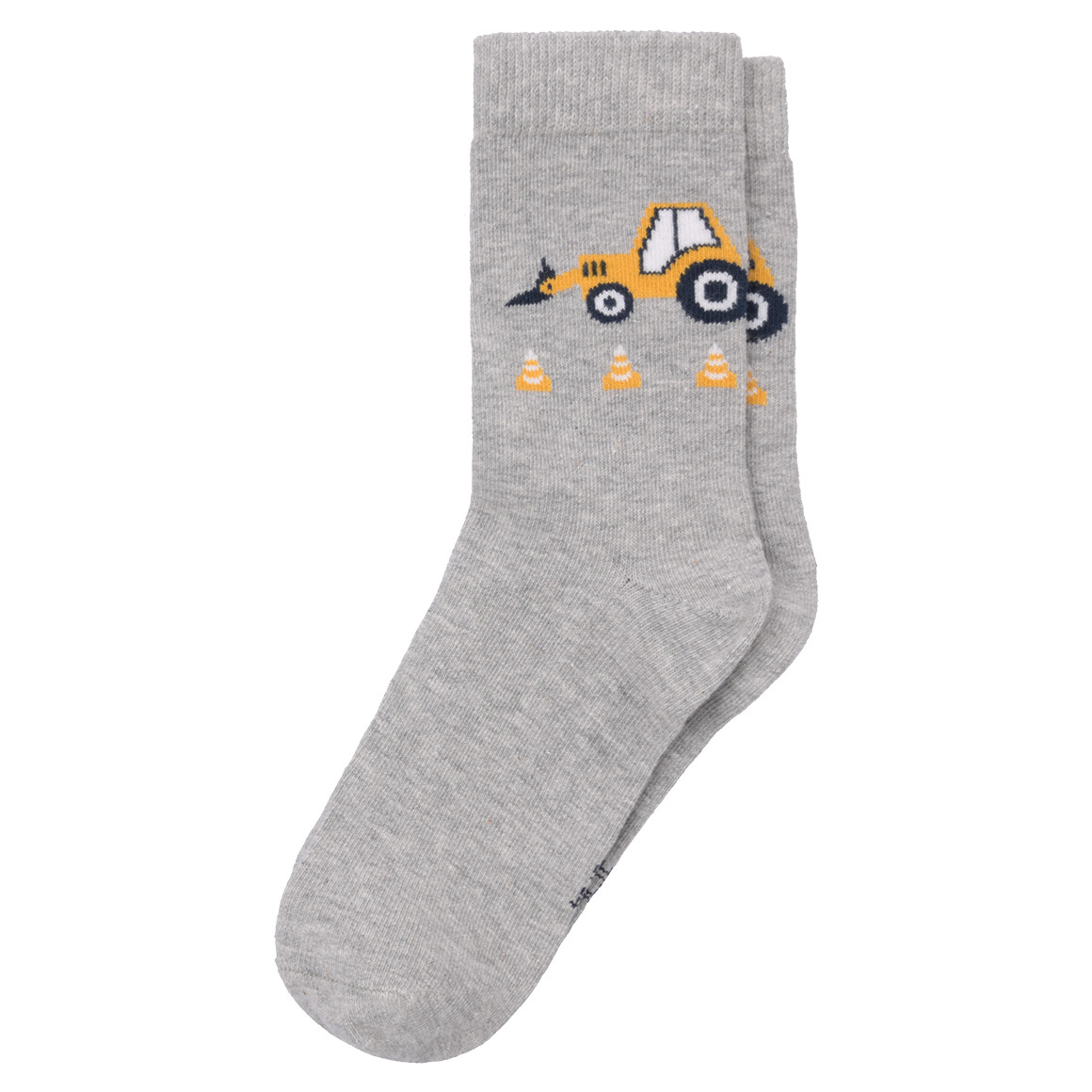 Topolino 5 Paar Jungen Socken mit Fahrzeug-Motiven dunkelgrau / blau / senfgelb