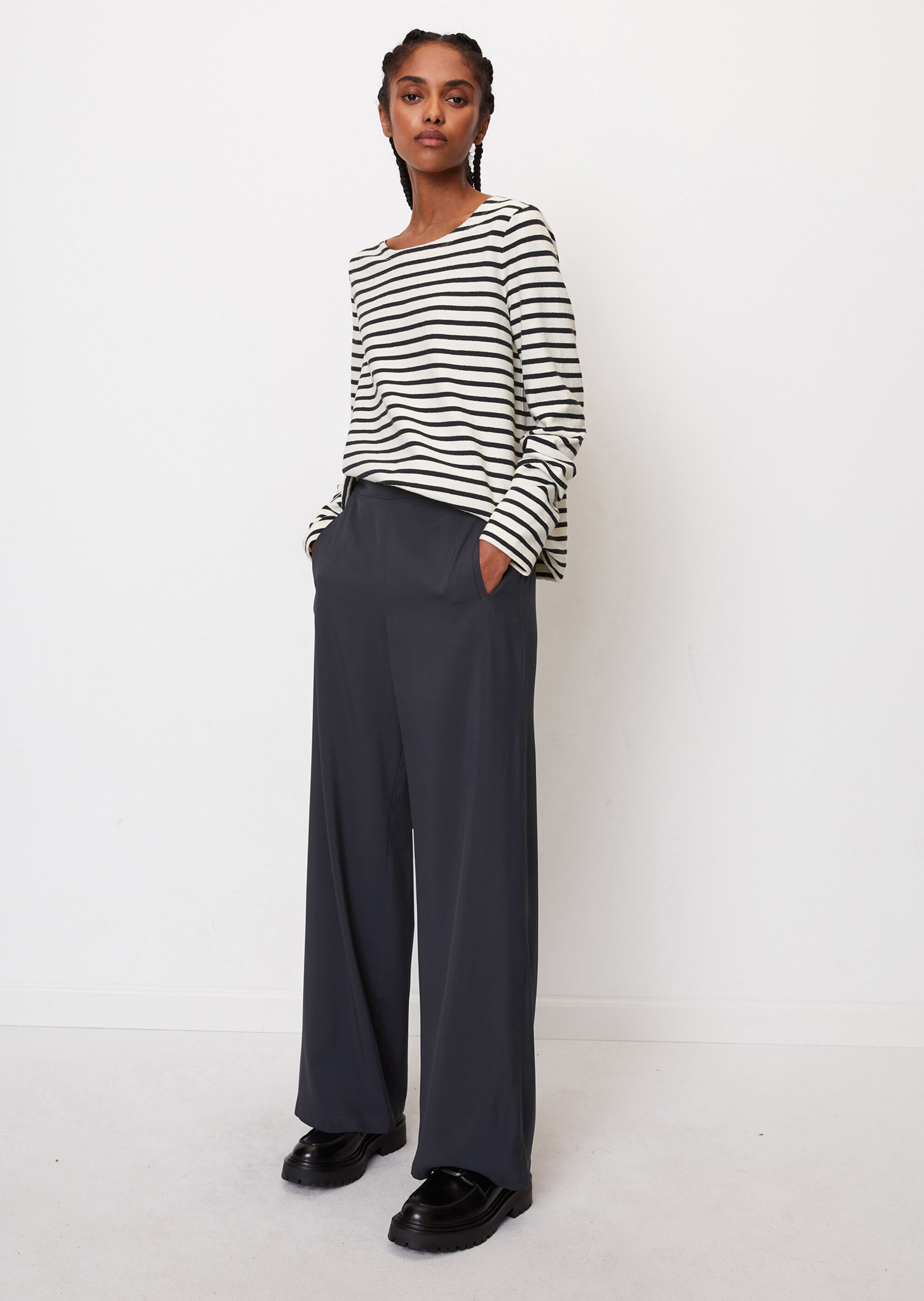 Streifen-Longsleeve regular aus Organic Cotton Jersey