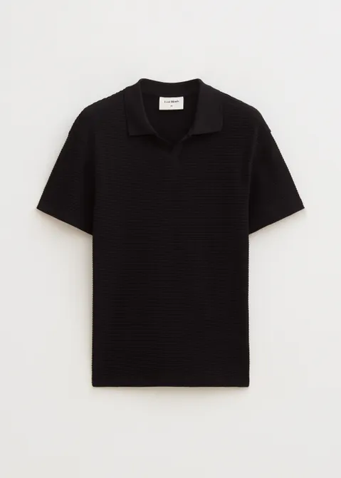 Gebreide polo zwart (ZWART)
