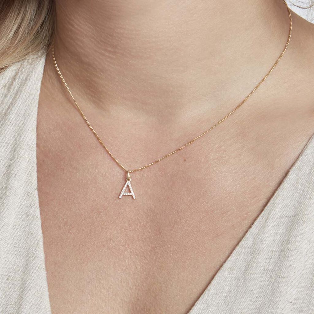 Pendentif Klementine Or Jaune Oxyde De Zirconium
