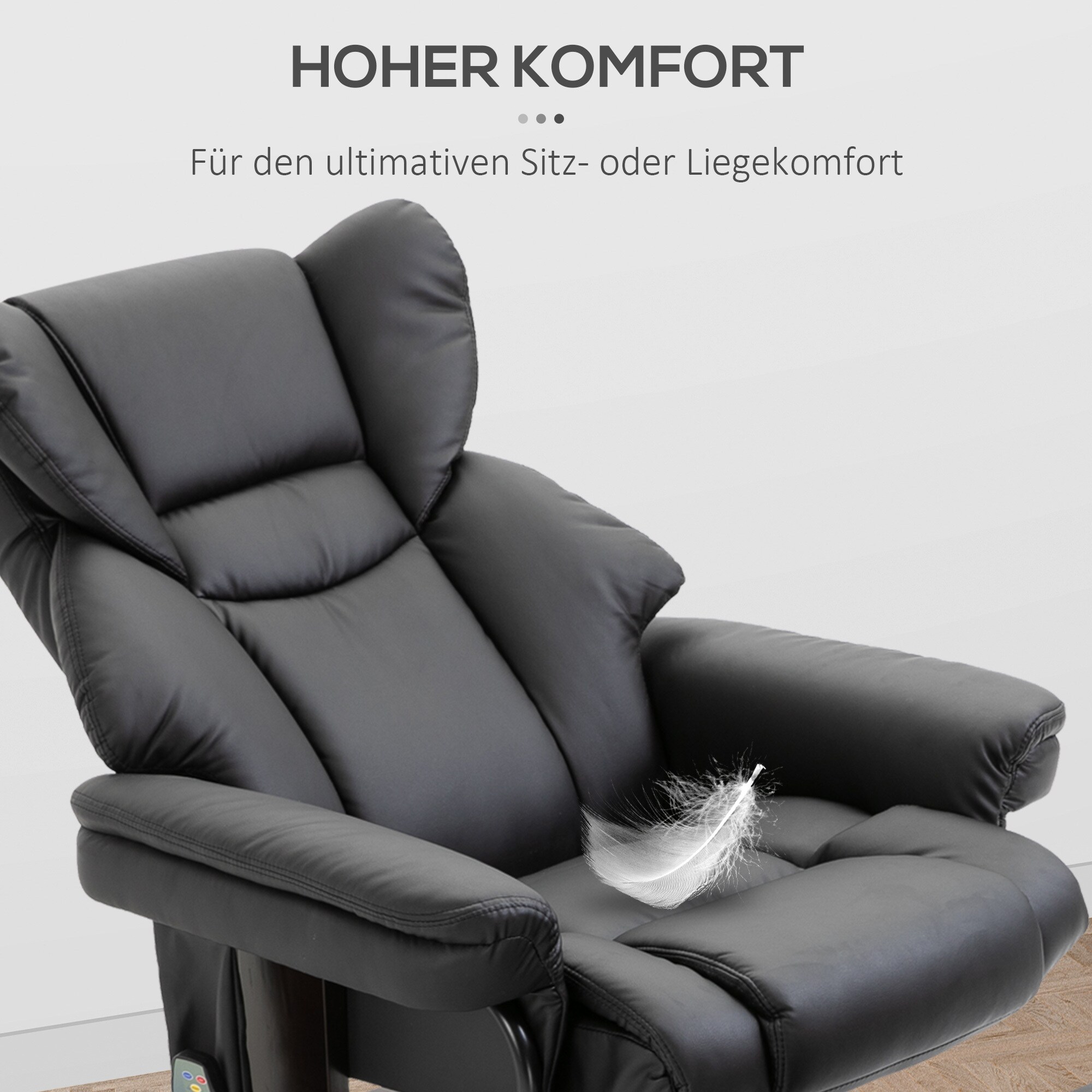 HOMCOM Massagesessel mit Fußhocker 79B x 82T x 101H cm