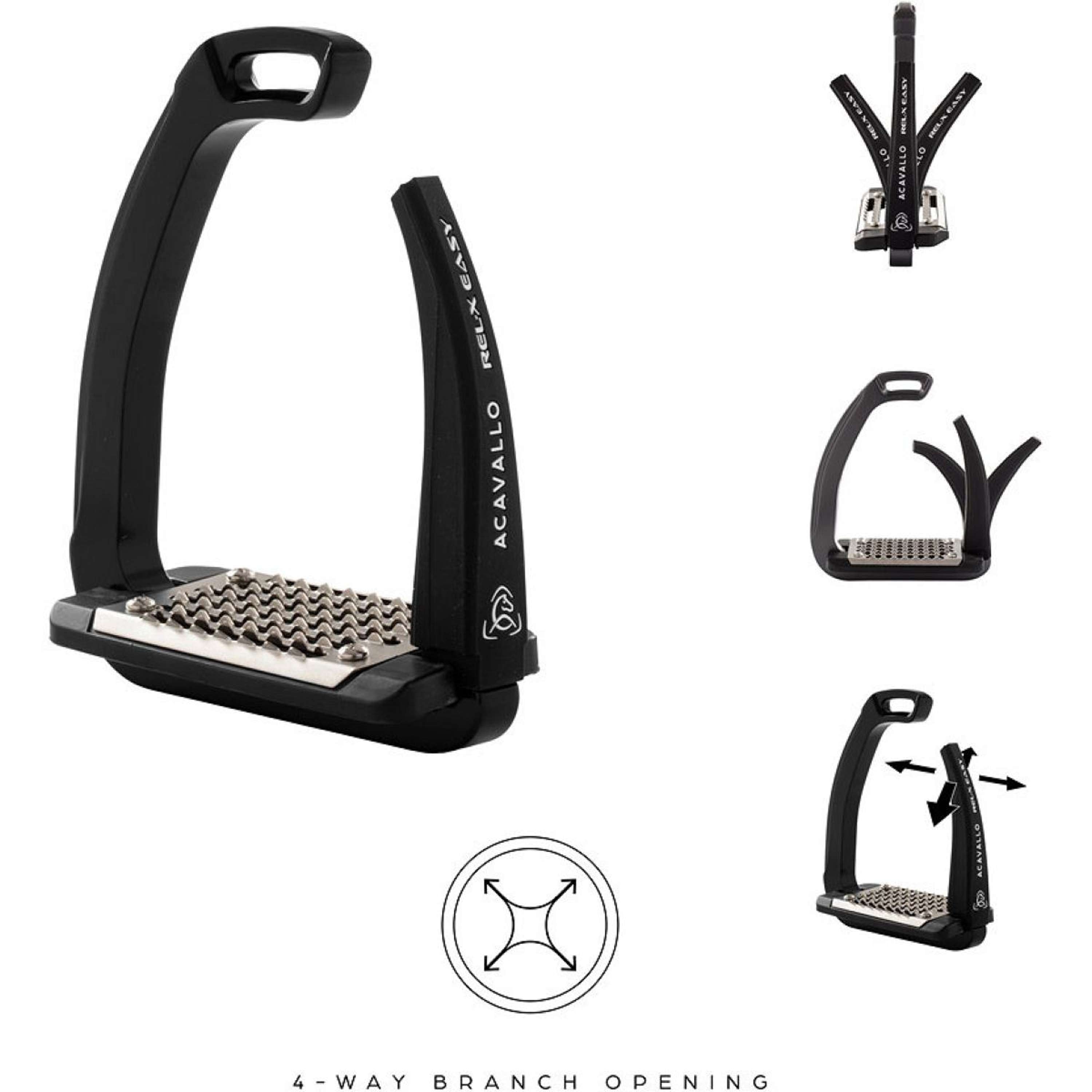 Acavallo Stijgbeugels REL-X Easy Charcoal/Zwart