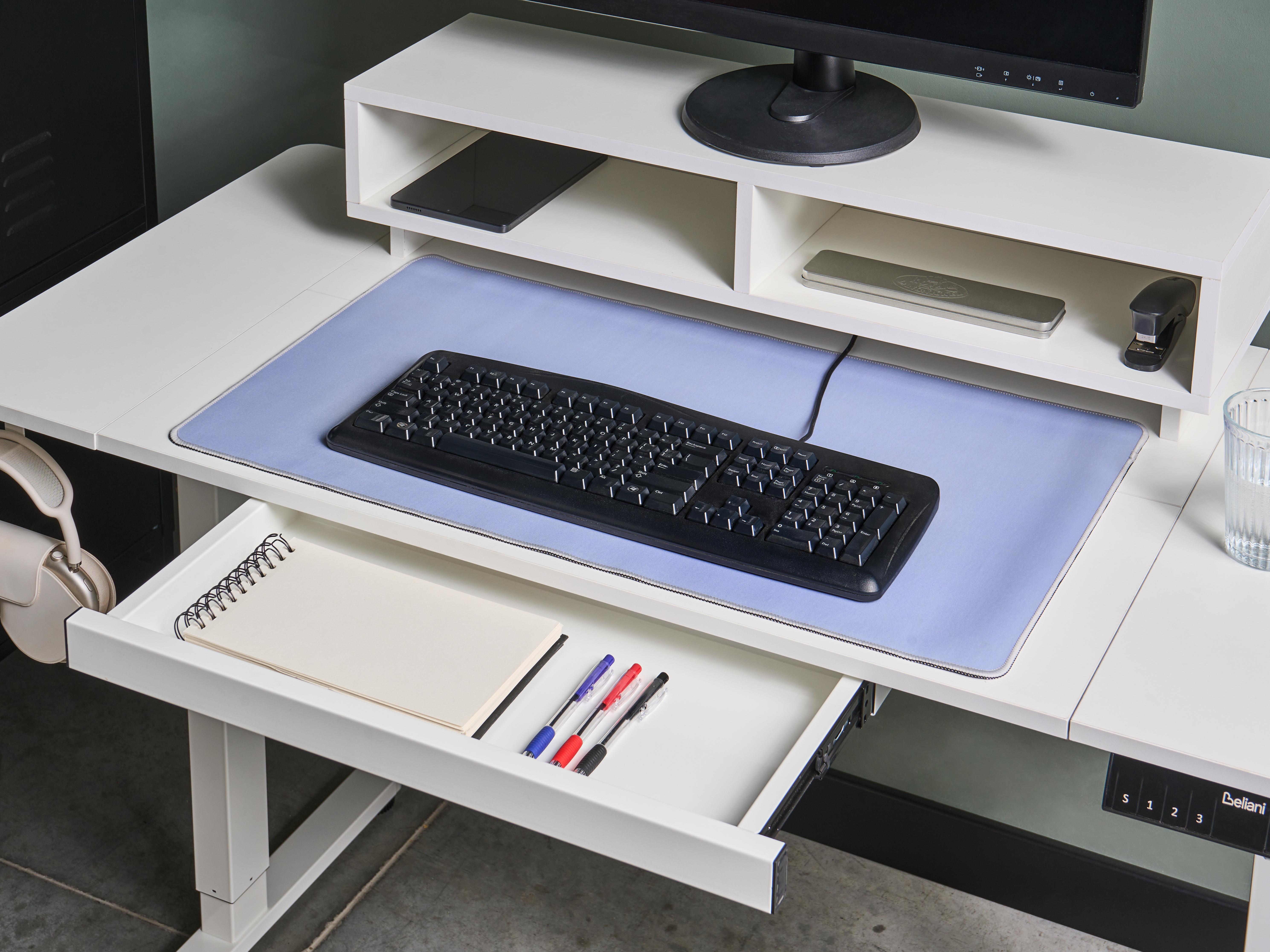 Elektrisch verstelbaar sta-bureau LUCAMA Wit 120 cm 60 cm met USB-poort