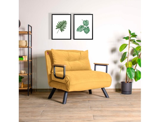 CONCEPT1 - Fauteuil convertible Sando Single moutarde 67 x 78 x h78