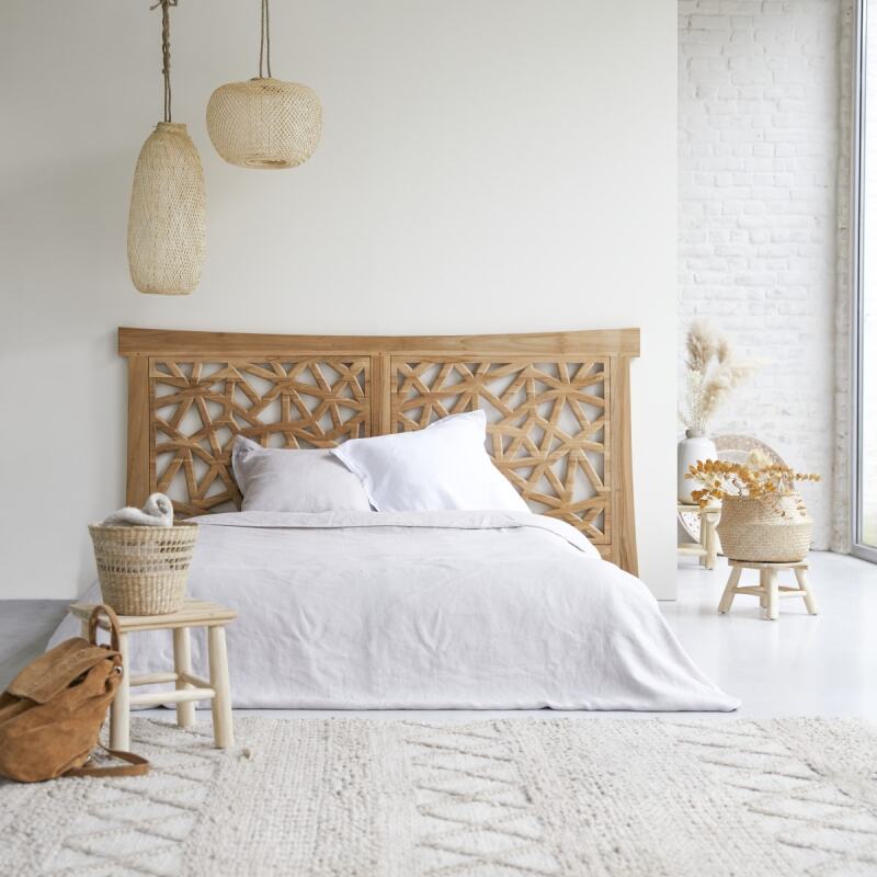 Tête de lit en bois de teck Gentong H 110 x L 210 x P 4 cm