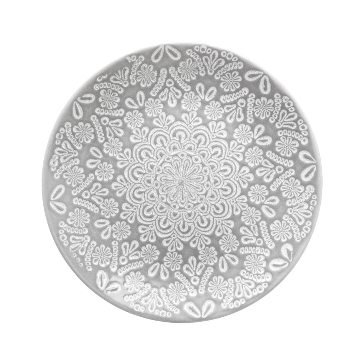 ASSIETTE DESSERT HACIENDA GRIS 20.5CM