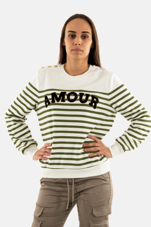 Sweat only allie cloud dancer loden green + print amour