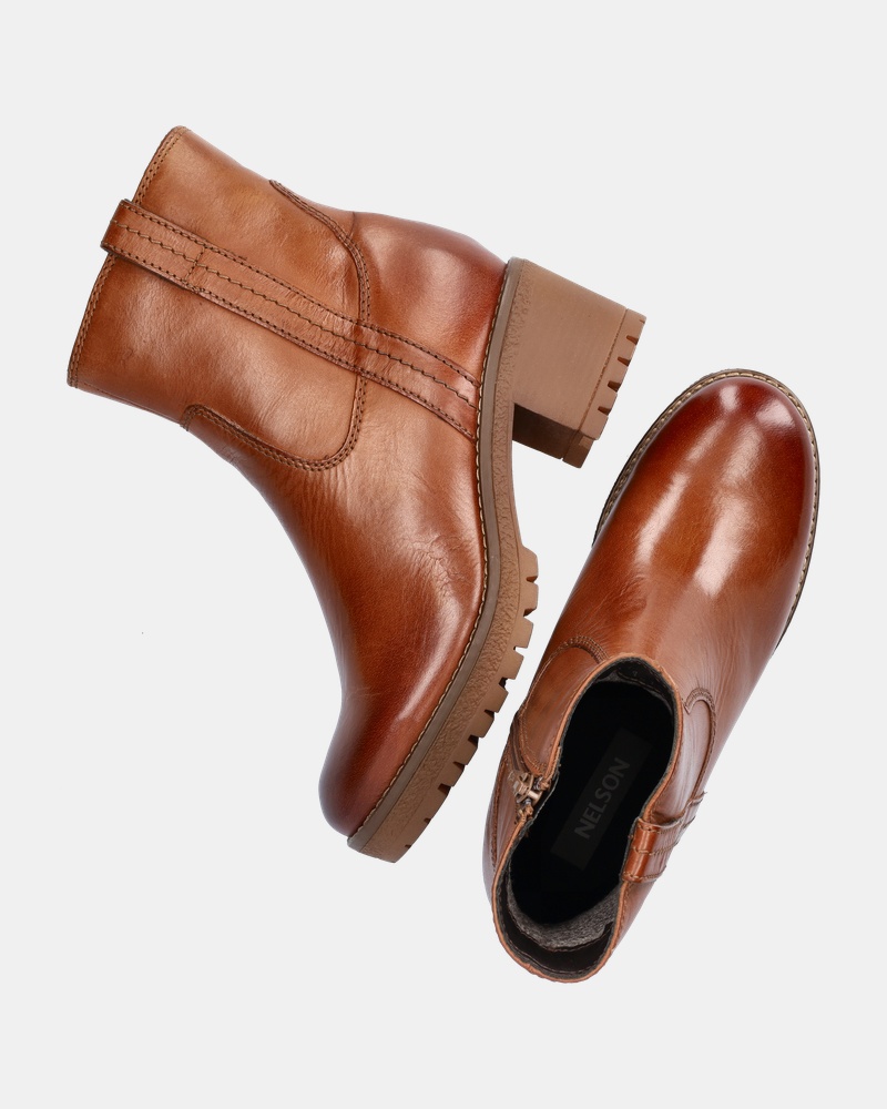 Nelson Rits- & gesloten boots  - cognac