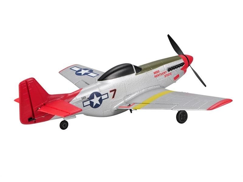 TOP-RC Warbird Mini P51D 450 mm, Rot, RTF Kleines 4-Kanal RC-Flugzeug mit Gyro